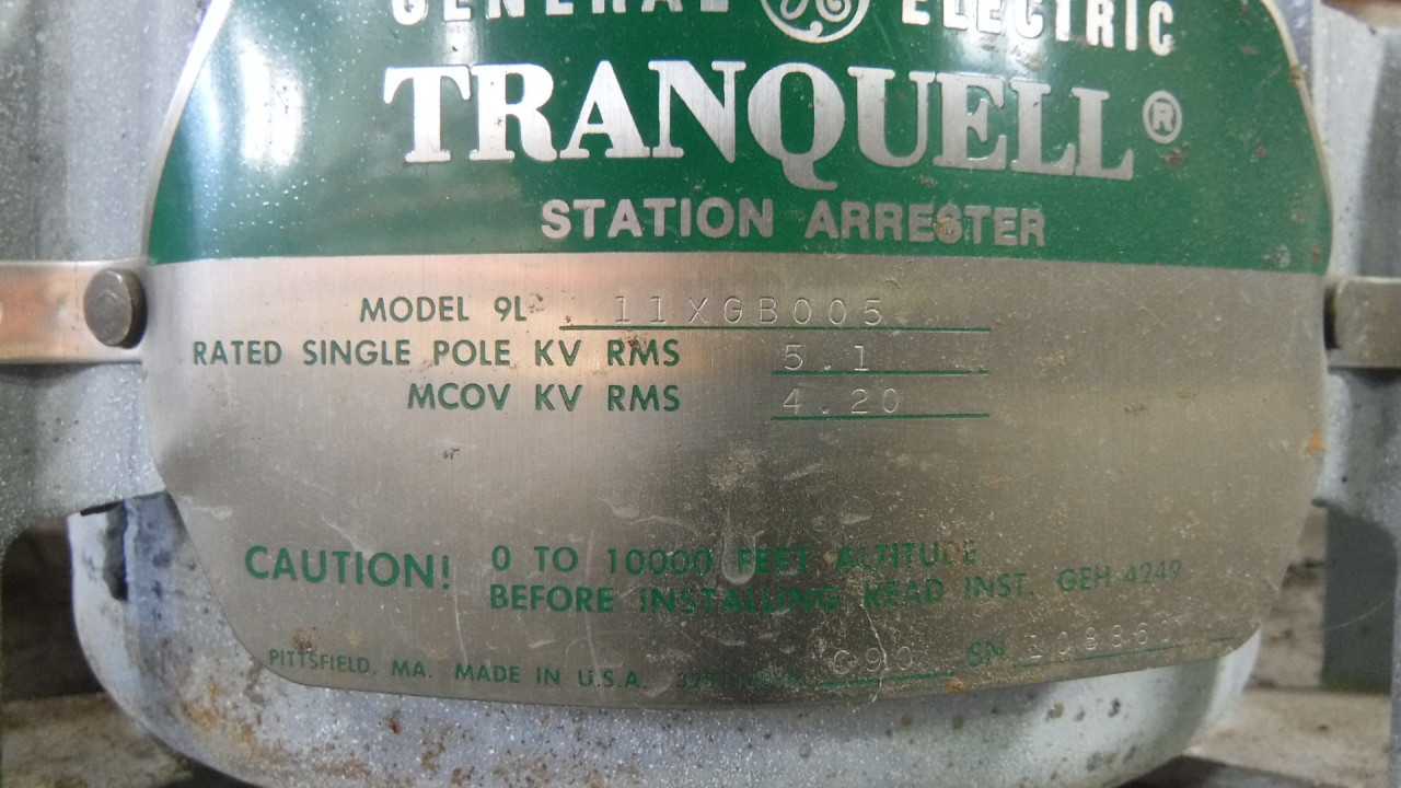 Lot of 10 GE Tranquell Station Arresters - AUTOMATION & CONTROLS
