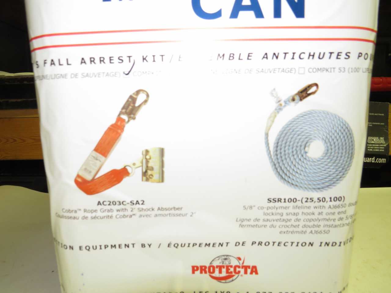 ROOFERS FALL ARREST KIT - AB101C FULL BODY HARNESS, AC203C-SA2 COBRA ROPE GRAB, SSR100 LIFELINE - ELECTRIC POWER TOOLS