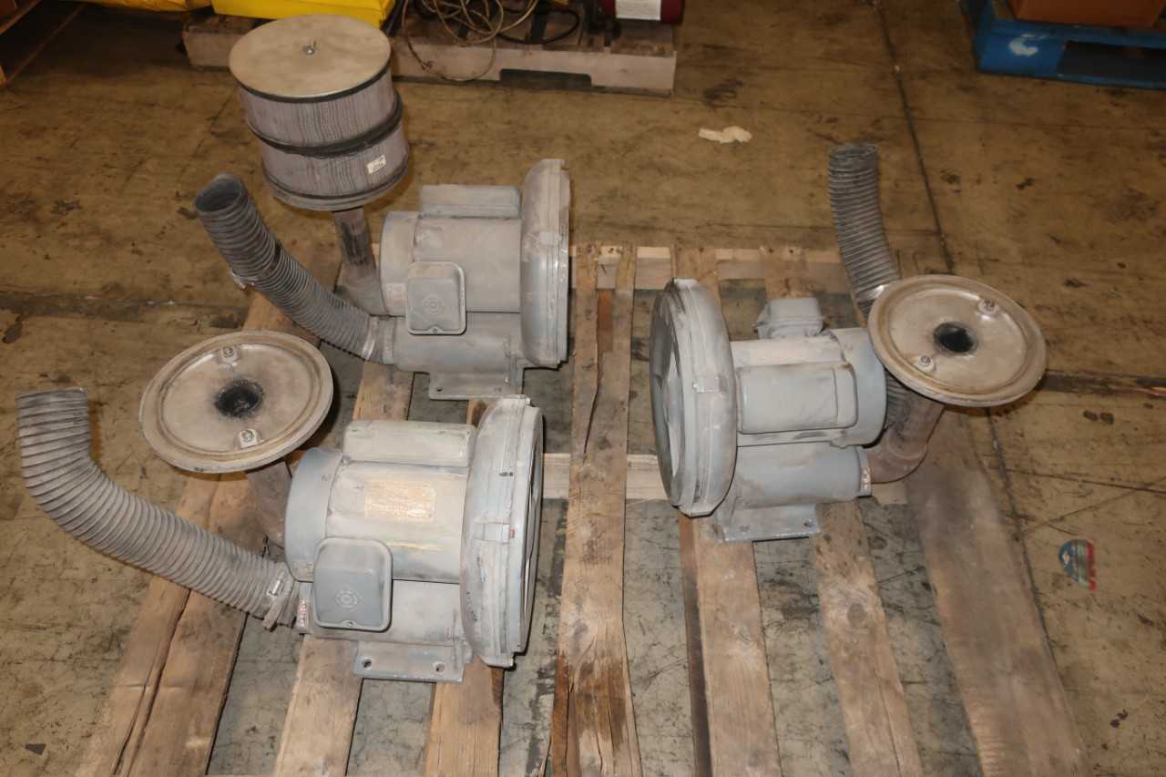 LOT OF 3 SPENCER VORTEX BLOWERS WB-007S-D 230V 1PH 2P 4.5AMP 60HZ - BLOWER FAN