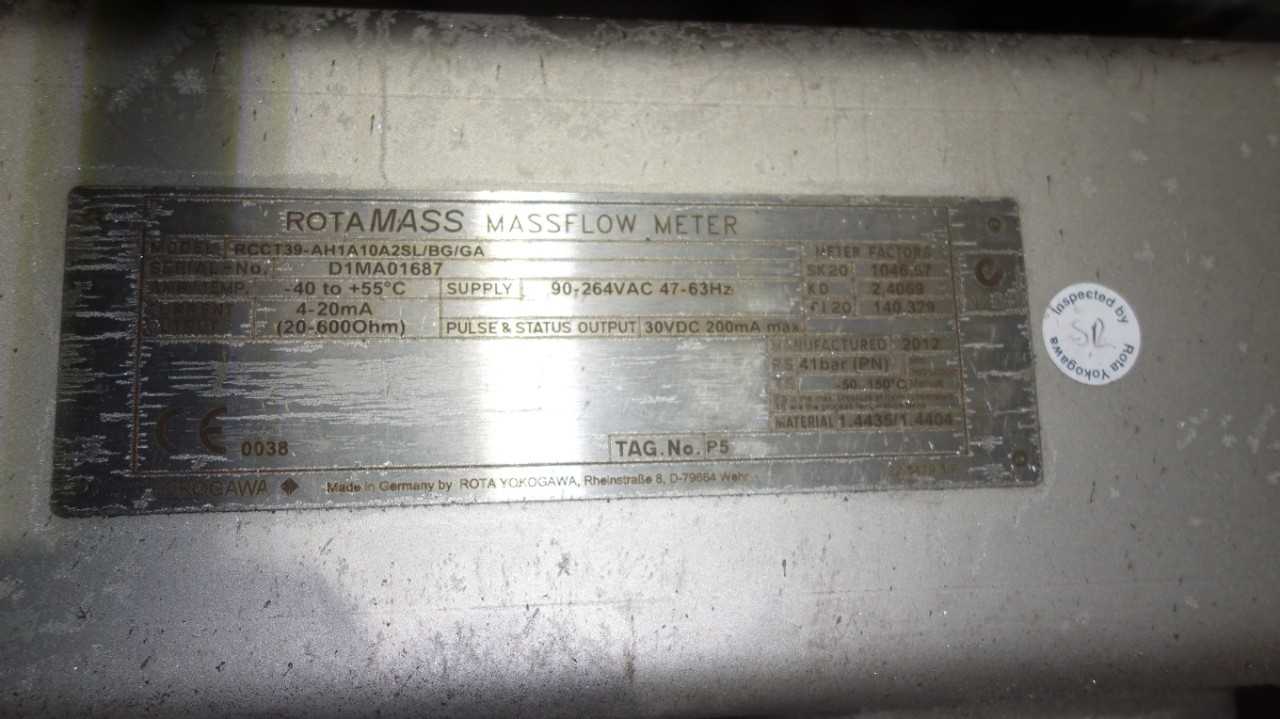 YOKOGAWA RCCT39-AH1A10A2SL/BG/GA ROTAMASS MASSFLOW METER - FLOW METER