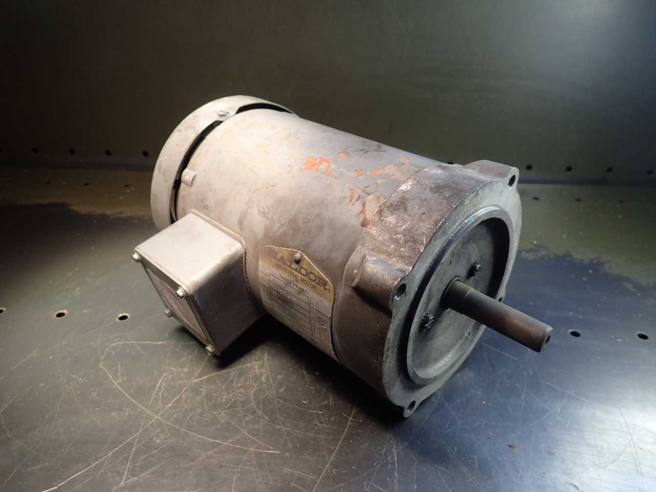 Baldor VM3S34 Electric Motor: 1/3HP, 1725 RPM, 208-230/460V 1.8-1.6/.8A 56C 5/8" - ELECTRIC MOTORS