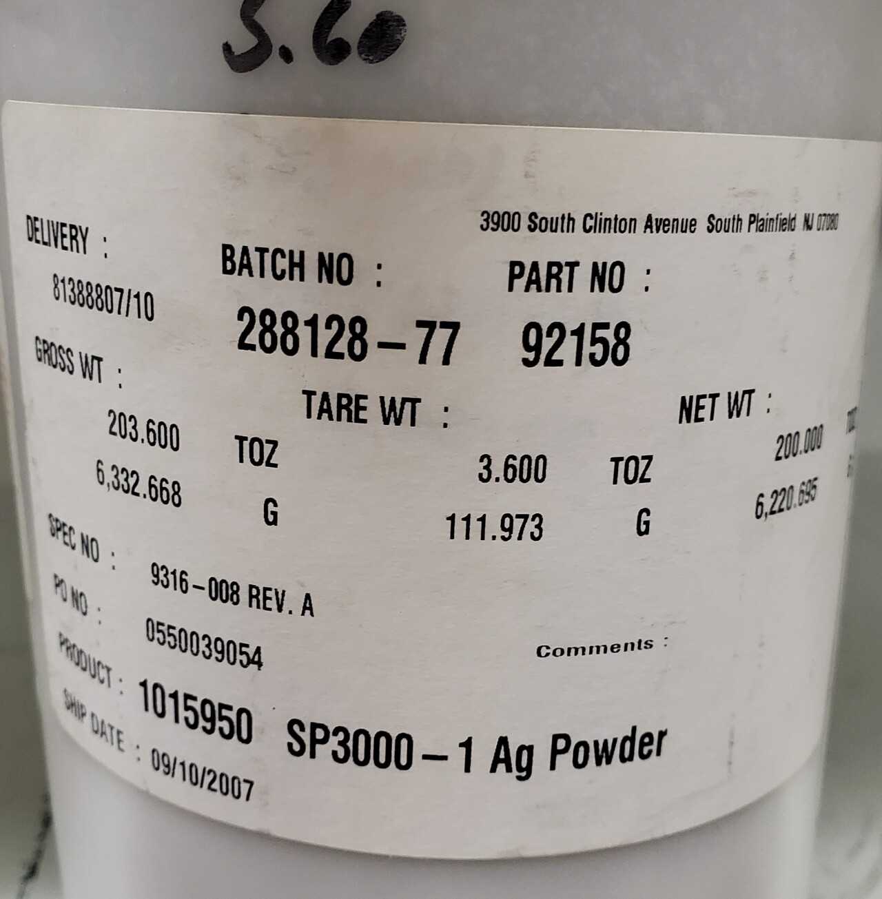 Silver - 157.6 Troy Oz Powder Form - LAB & SCIENTIFIC Silver - 157.6 Troy Oz Powder Form - LAB & SCIENTIFIC