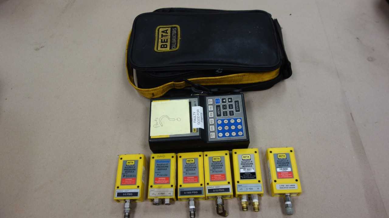 HATHAWAY BETA CALIBRATORS BETAGAUGE 2 CALIBRATOR W/ 6X PRESSURE MODULES - ELECTRICAL TESTING EQUIPMENT