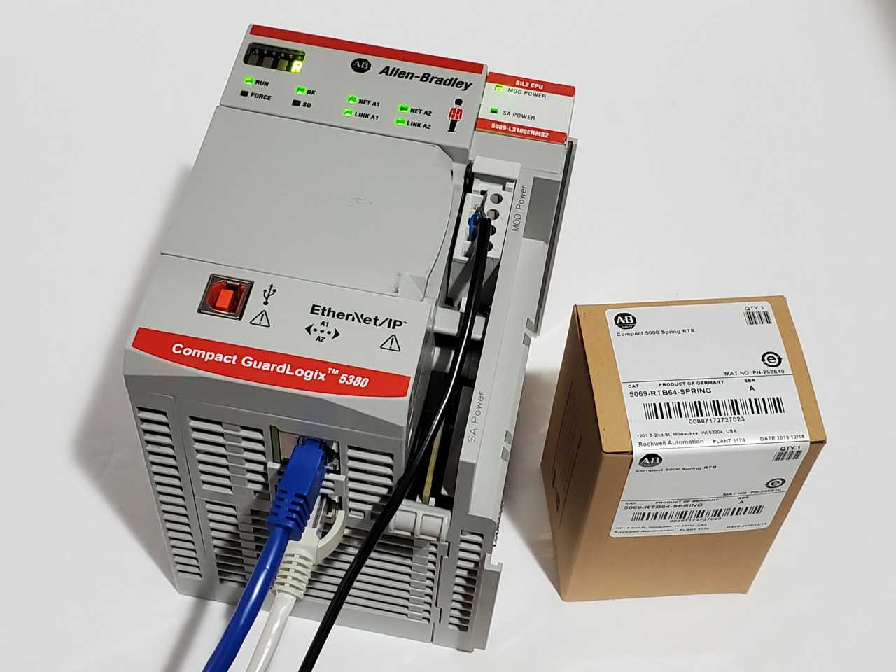 Allen Bradley CompactLogix 5069-L3100ERMS2 Plus Brand new 5069-RTB64 Spring - AUTOMATION & CONTROLS