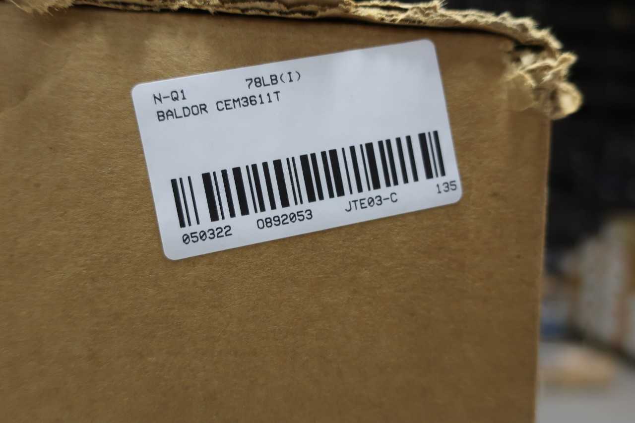 BALDOR CEM3611T RELIANCE 182TC 3PH 3HP 1760RPM 230/460V-AC MOTOR - ELECTRIC MOTORS