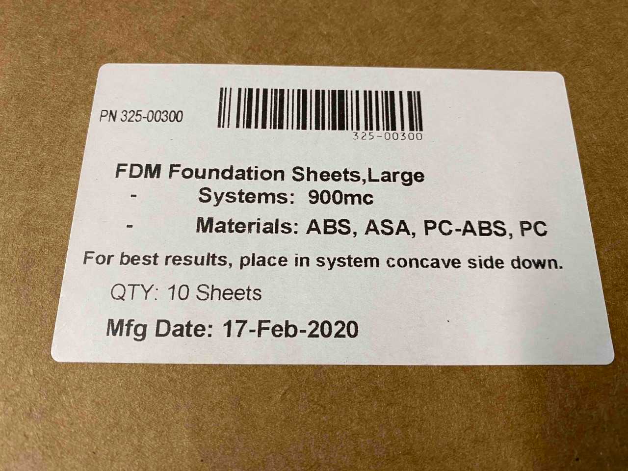 Fortus Large Basic Foundation Sheets (2536066) Charleston - PLASTICS PRODUCTION MACHINERY