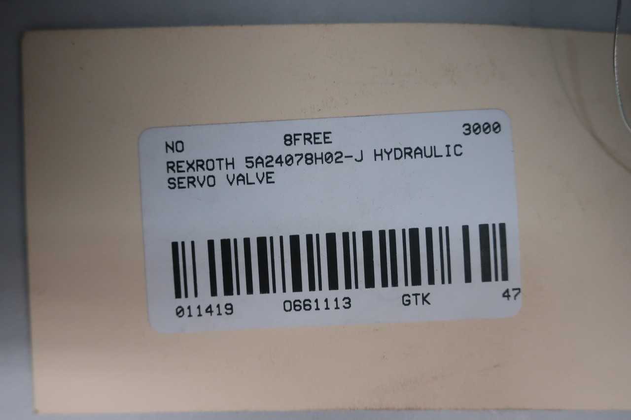 REXROTH 5A24078H02-J HYDRAULIC SERVO VALVE - SERVO