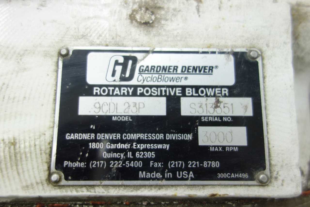GARDNER DENVER 9CDL23P ROTARY LOBE BLOWER - ROTARY LOBE BLOWER