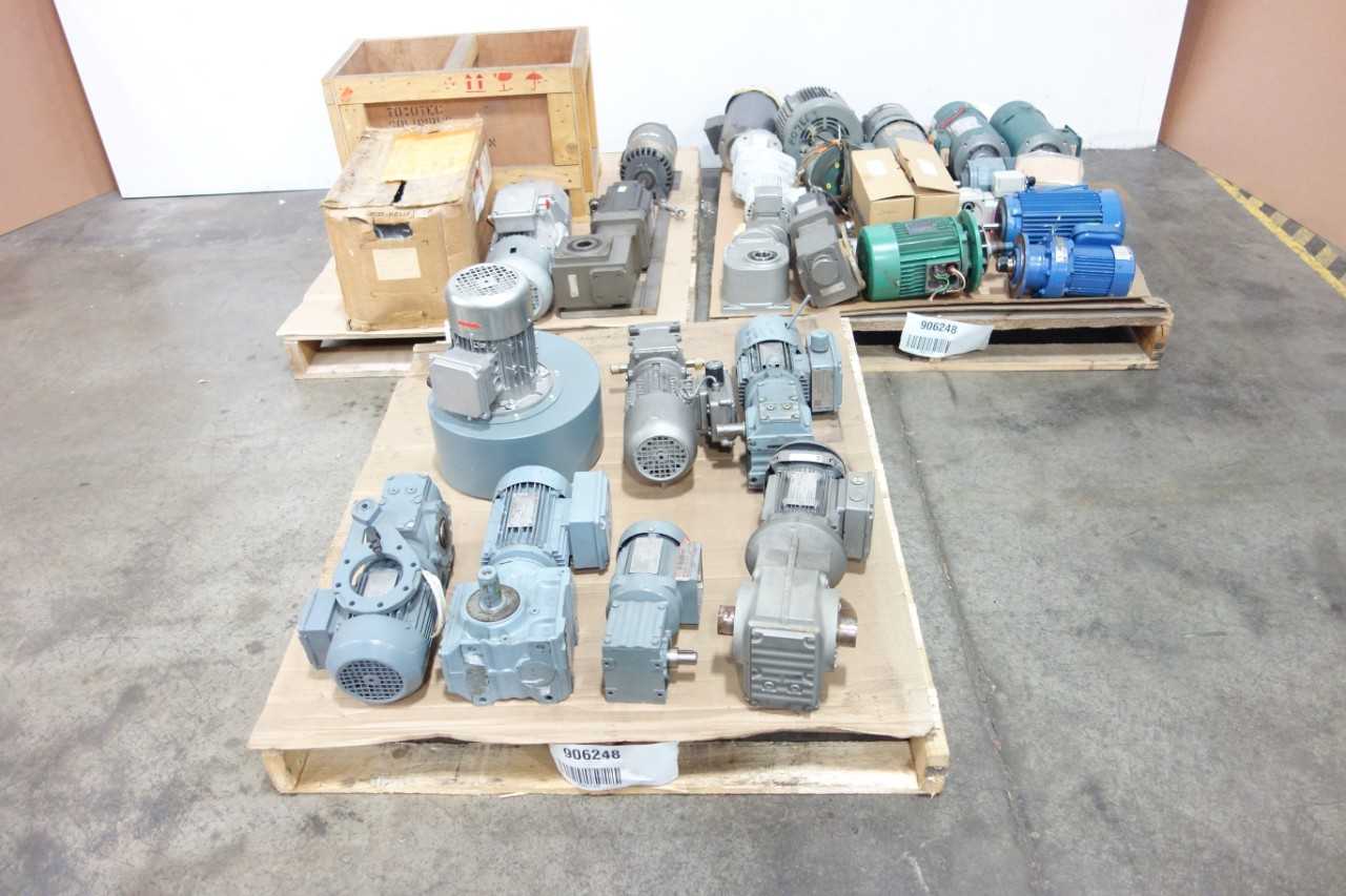 3 PALLETS OF ASSORTED ELECTRIC MOTORS AND GEARMOTORS - ELECTRIC MOTORS