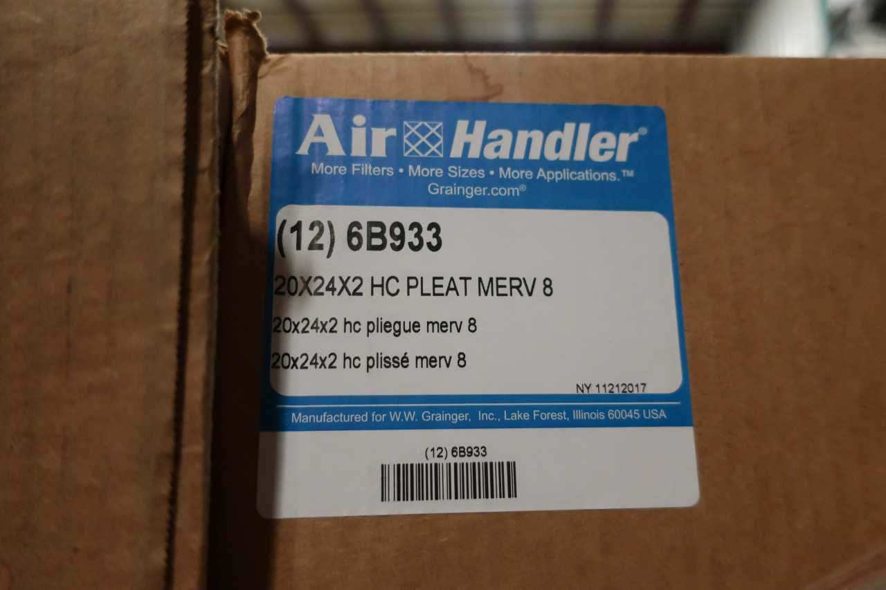 PALLET OF AIR HANDLER 6B933 AIR FILTERS - PROCESS EQUIPMENT