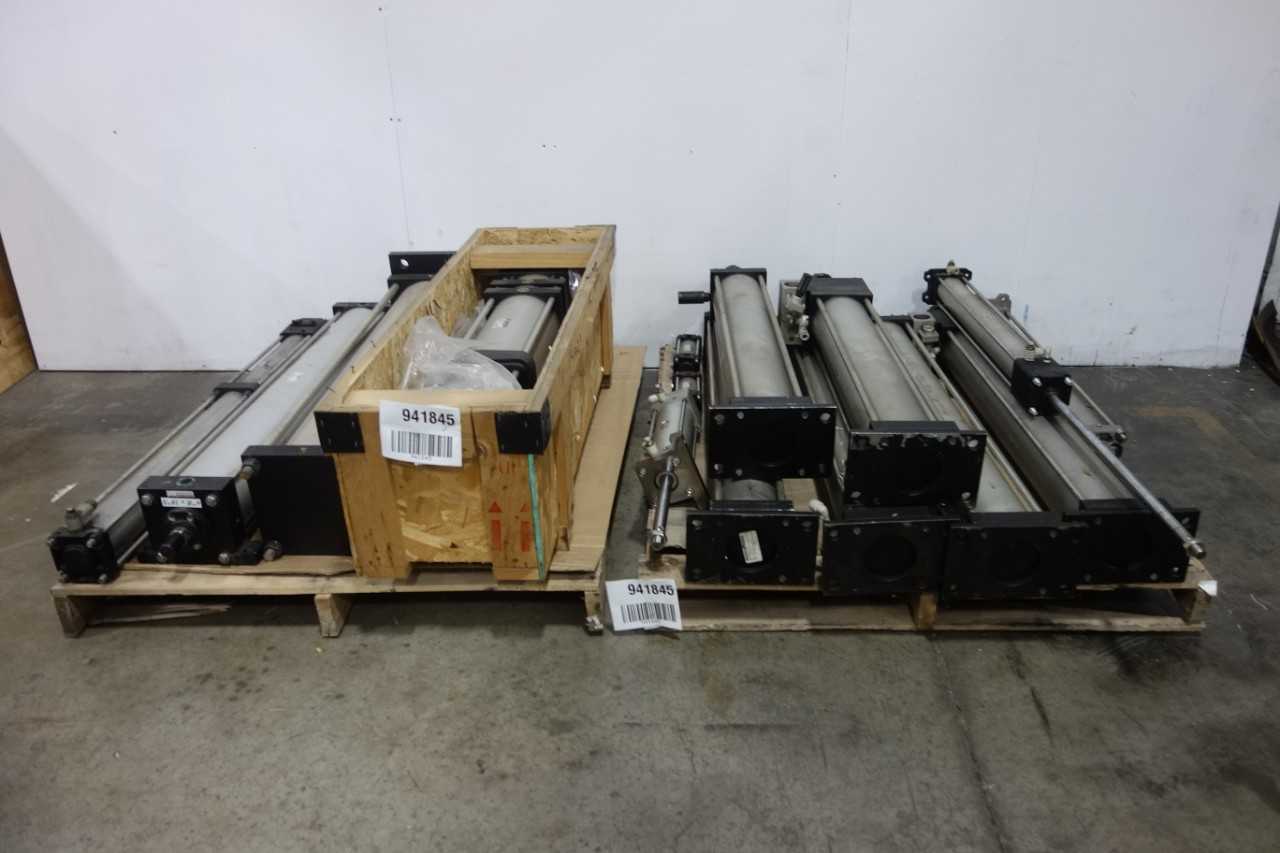 2 PALLETS OF ASSORTED DOUBLE ACTING PNEUMATIC CYLINDERS - PNEUMATIC CYLINDERS & ACTUATORS