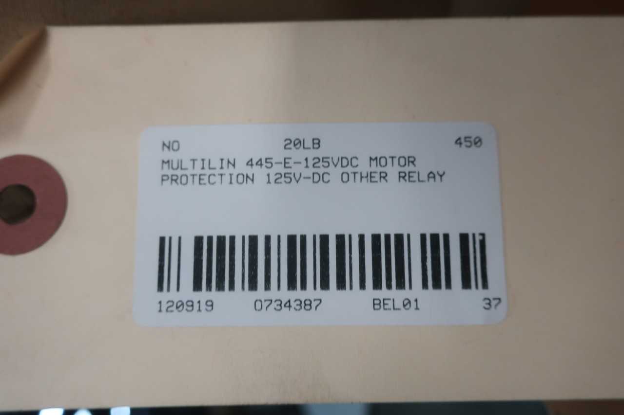 MULTILIN 445-E-125VDC FEEDER PROTECTION RELAY 125V-DC - AUTOMATION & CONTROLS