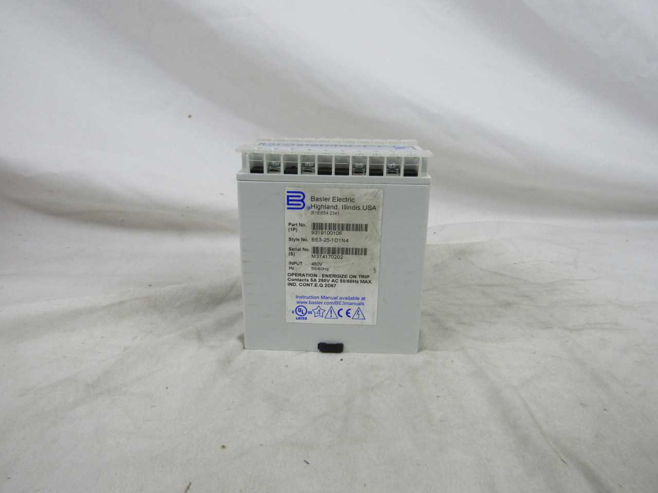 Quantity of 1 New Surplus Basler BE3-25-1D1N4 Other Relay 480V - ELECTRICAL COMPONENTS