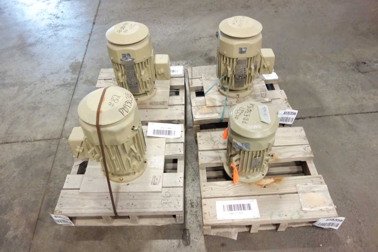 LOT OF 4 ASSORTED GENERAL ELECTRIC VERTICAL MOTORS - ELECTRIC MOTORS