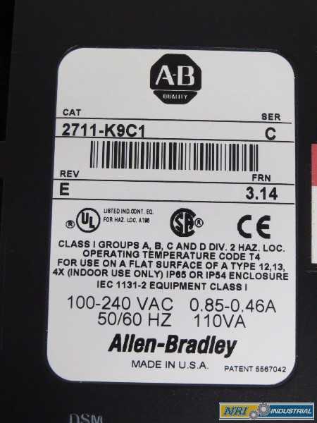 ALLEN BRADLEY 2711-K9C1 PANELVIEW 900 OPERATOR INTERFACE PANEL - MISCELLANEOUS