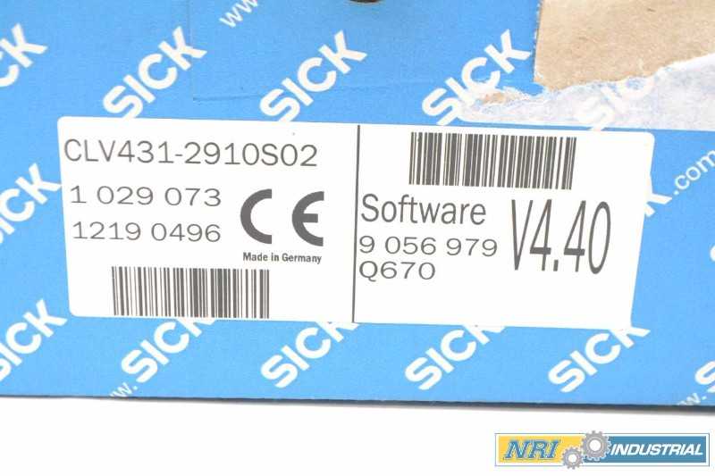 NEW SICK CLV431-2910S02 BAR CODE SCANNER - MISCELLANEOUS