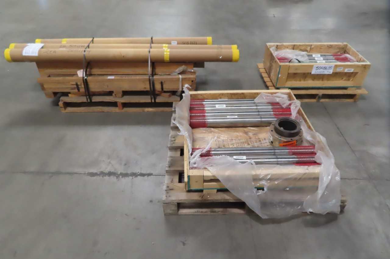 3 PALLETS OF ASSORTED SHAFTS, STUDS, SCANNER HEADS, RODS, SPINDLES - MACHINING TOOLING & PARTS