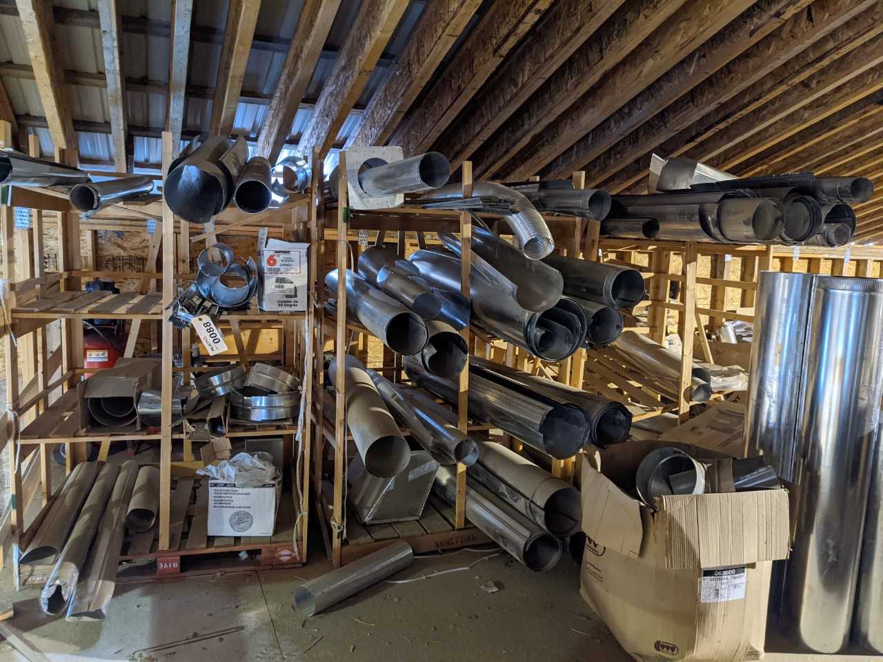 Large assortment of Duct work on mezzanine - HVAC EQUIPMENT