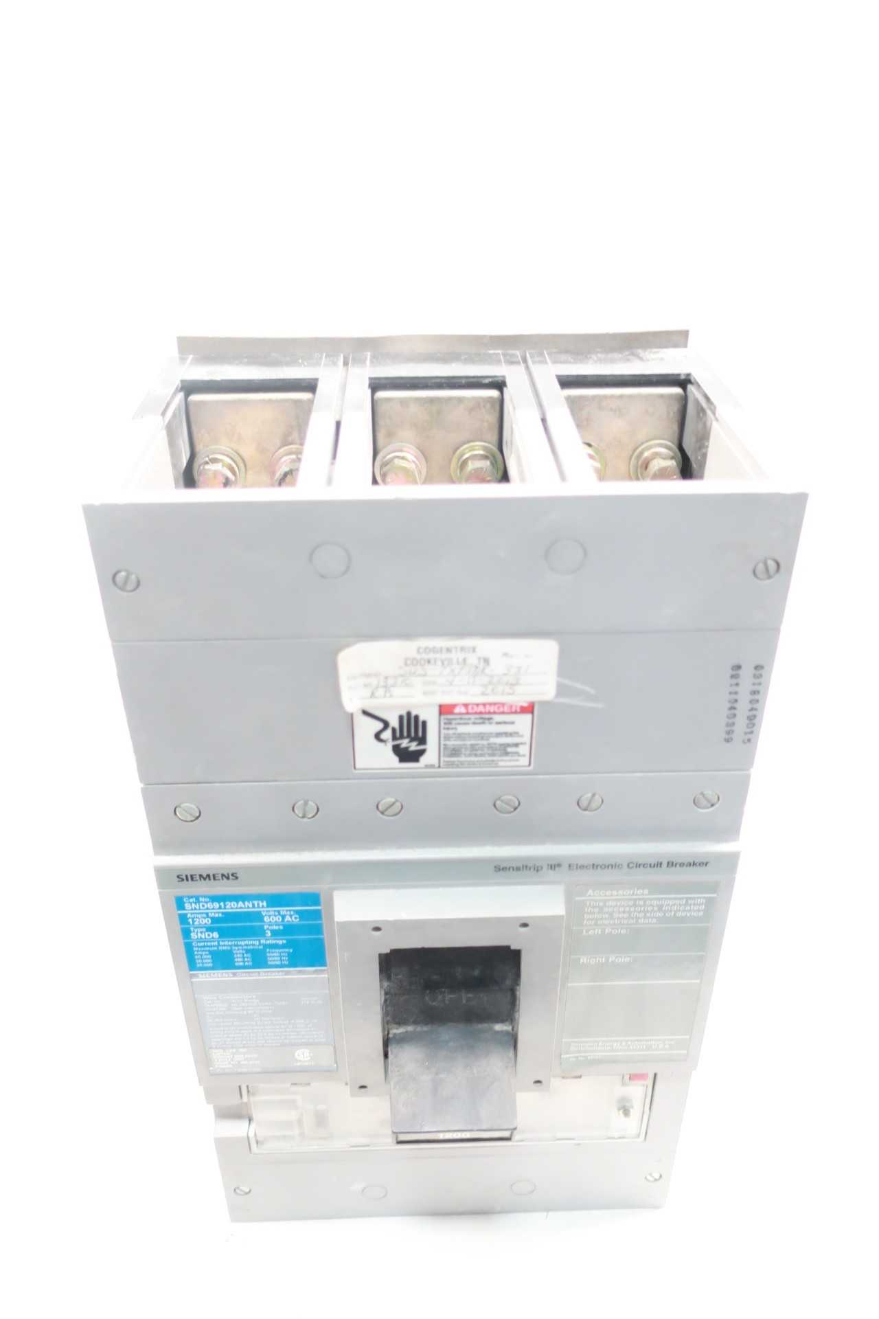 SIEMENS SND69120ANTH 3P 1200A AMP 600V-AC MOLDED CASE CIRCUIT BREAKER - CIRCUIT BREAKERS