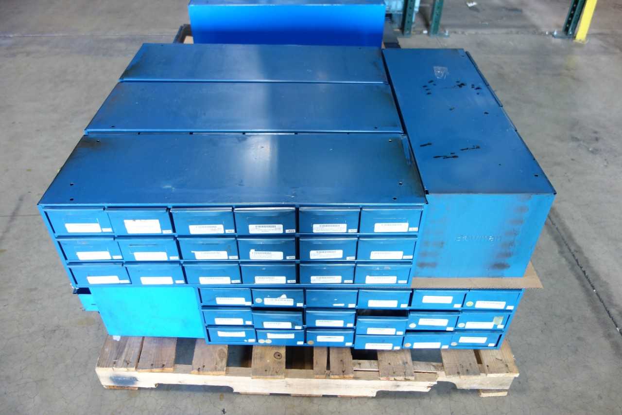 2 PALLETS OF 18 DRAWER CABINETS WITH CONTENTS - TOOL STORAGE