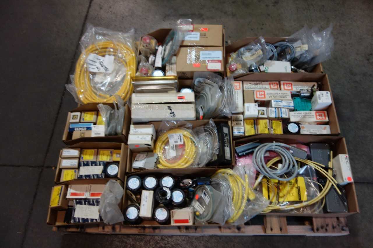 1 PALLET OF SENSOR CONTROLS, CABLE-WIRE CONTROLS-ALLEN BRADLEY, EATON - ELECTRICAL COMPONENTS