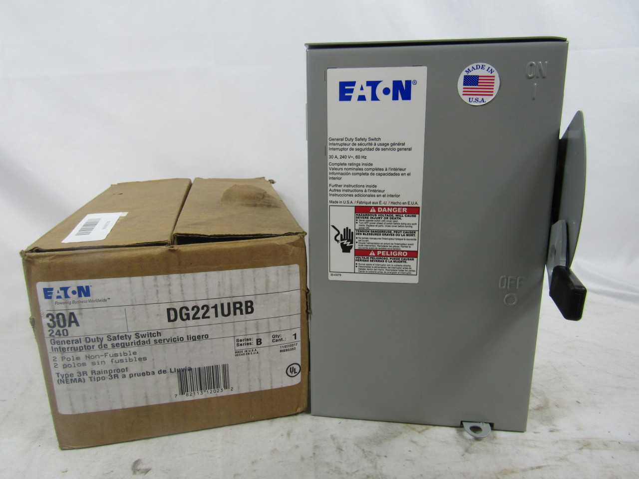 Quantity 6 of Eaton DG221URB Safety Switch 2P 30A 240VAC - ELECTRICAL COMPONENTS