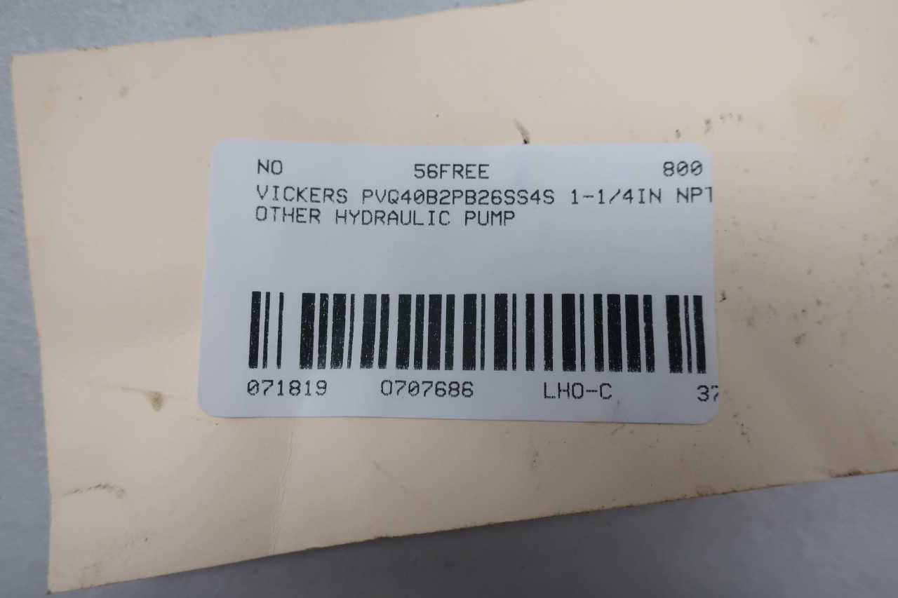 VICKERS PVQ40B2RB26SS4S 1IN 3000PSI 1800RPM HYDRAULIC PISTON PUMP - PUMPS