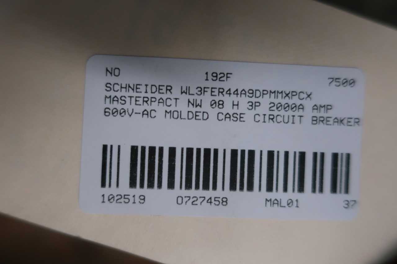 Schneider WL3FER44A9DPMMXPCX Masterpact Nw 08 H Circuit Breaker 2000A - CIRCUIT BREAKERS