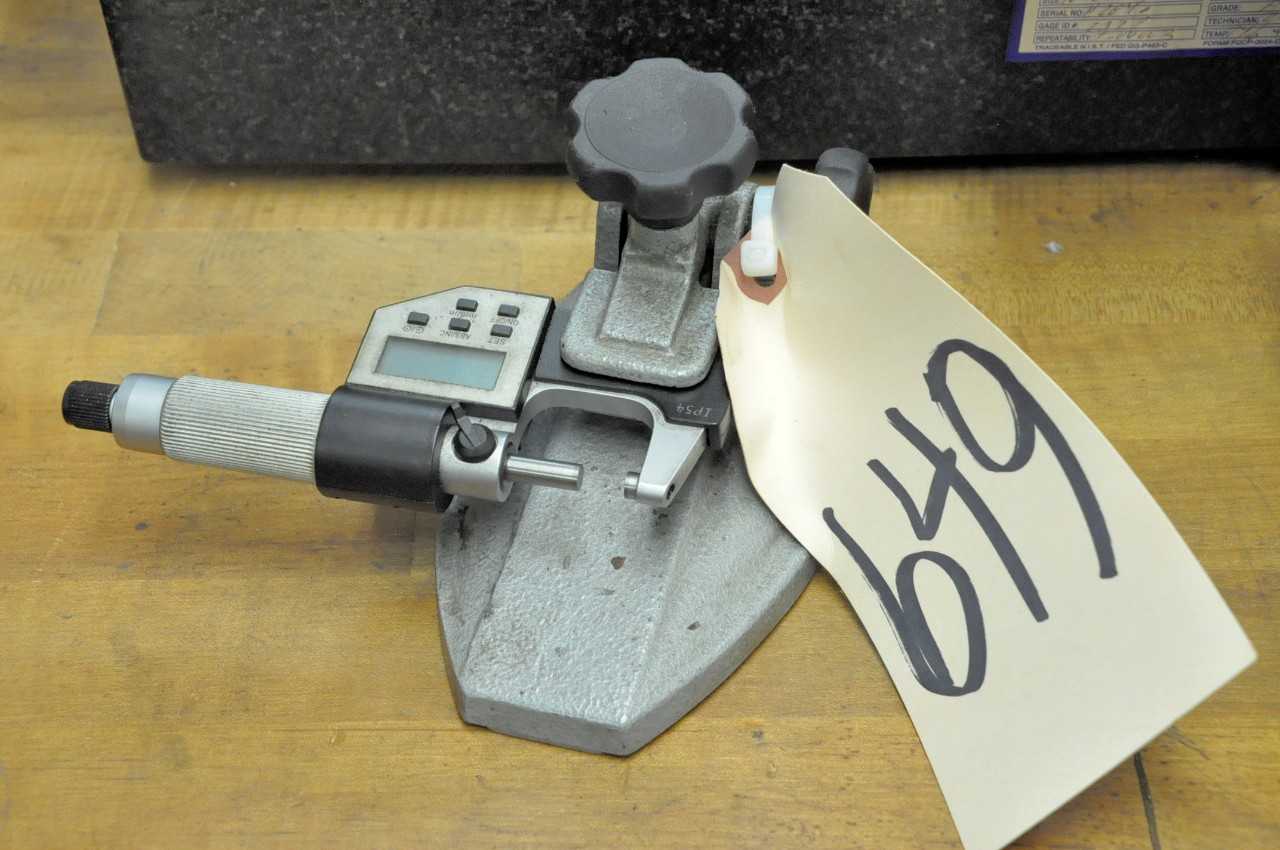 No Name Gauge Stand with No Name Mounted Digital Outside Micrometer - ELECTRIC POWER TOOLS
