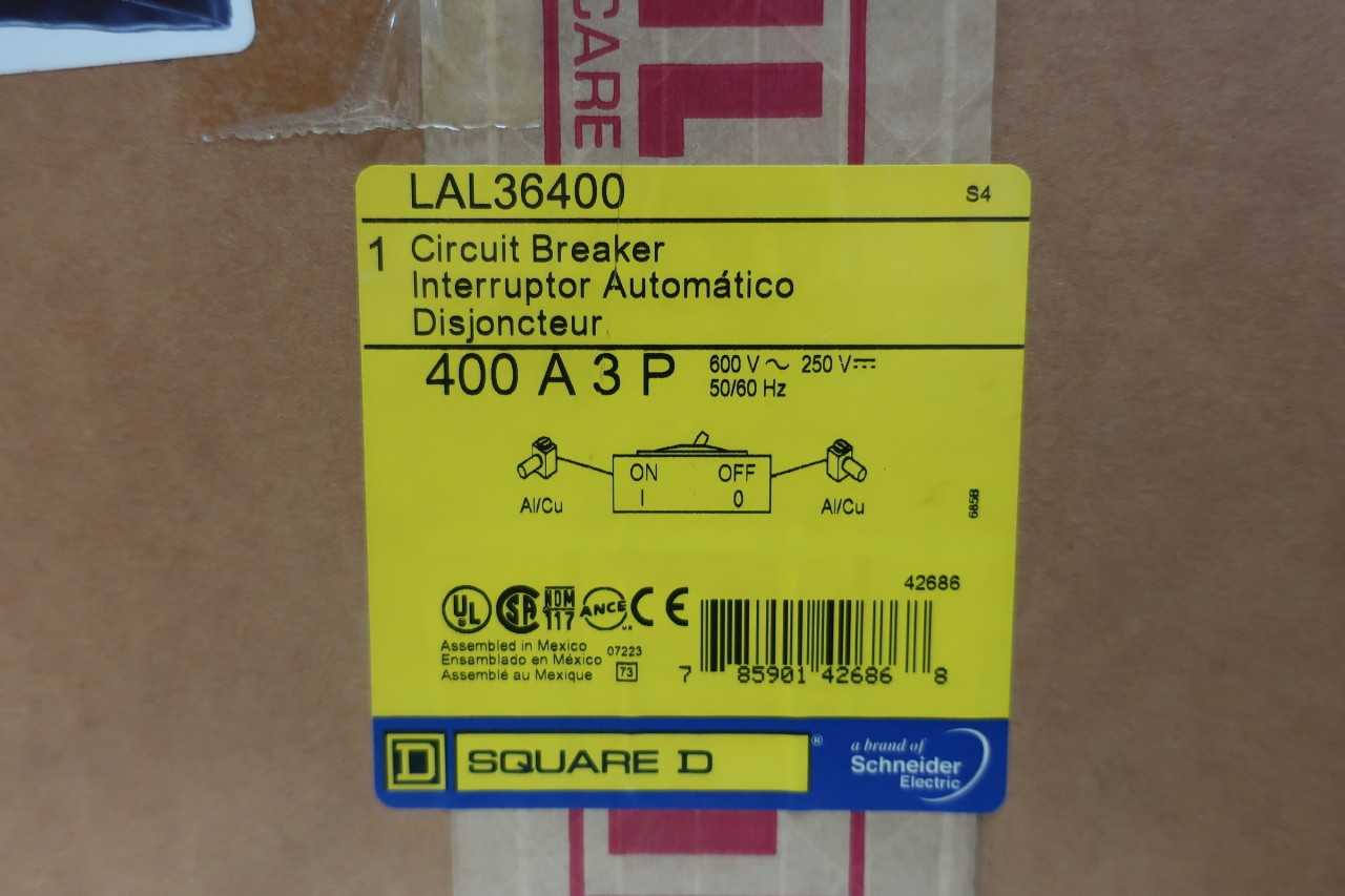 SQUARE D LAL36400 400A 3P 600V-AC CIRCUIT BREAKER - CIRCUIT BREAKERS