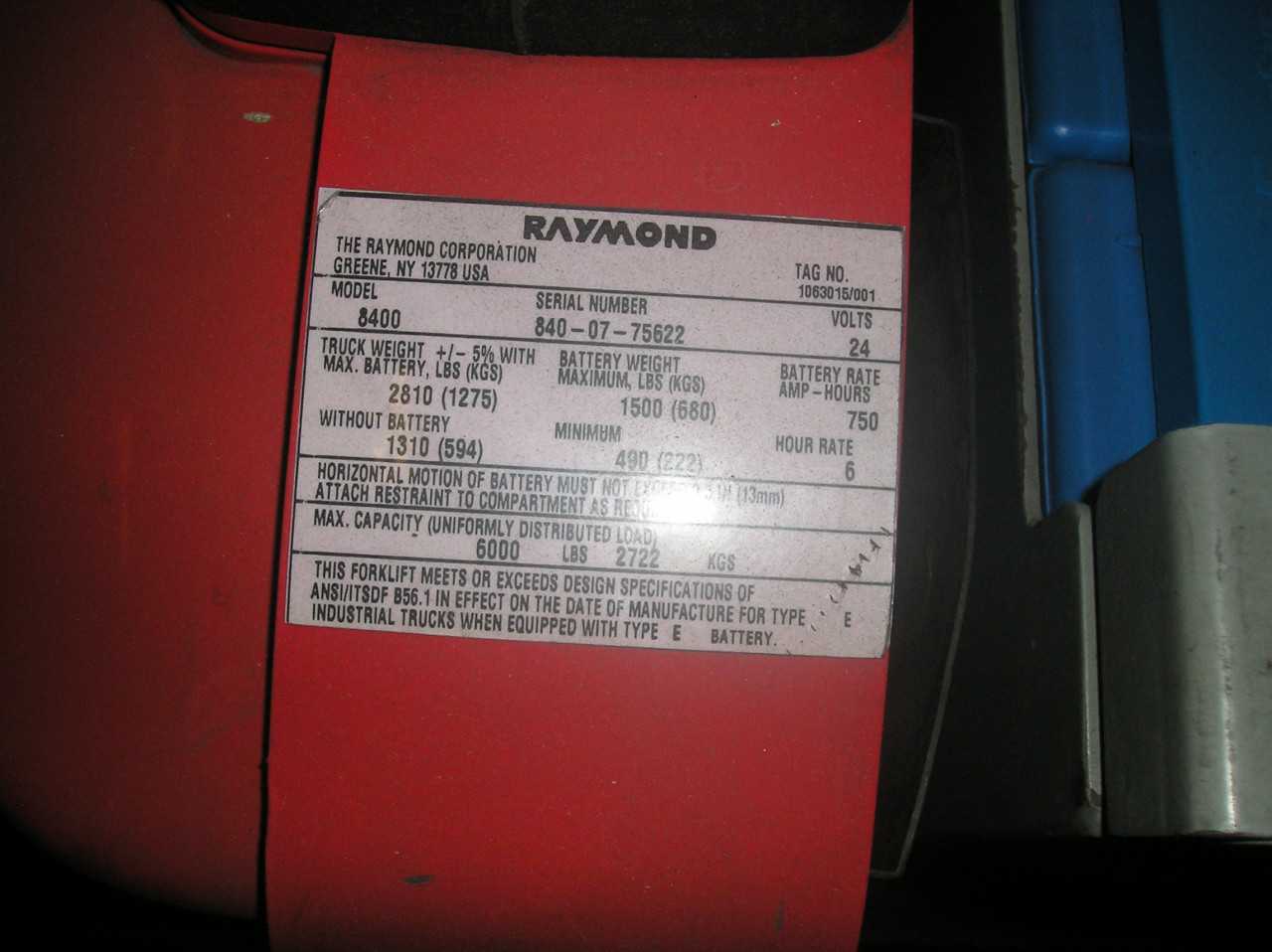2007 Raymond 8400 rider pallet jack, Henrico, VA - FORKLIFTS