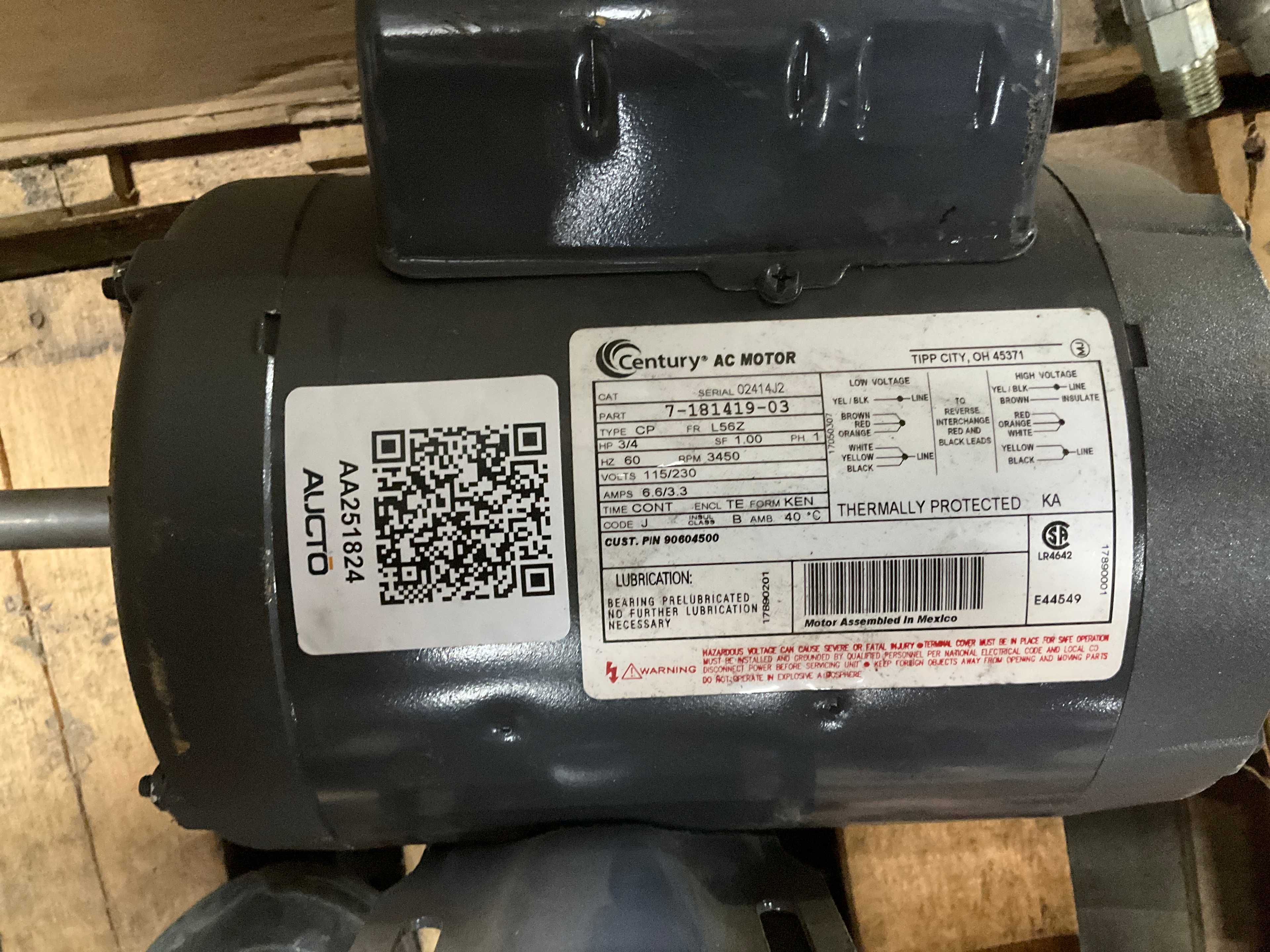 CENTURY 7-181419-03 AC MOTOR - AC MOTOR