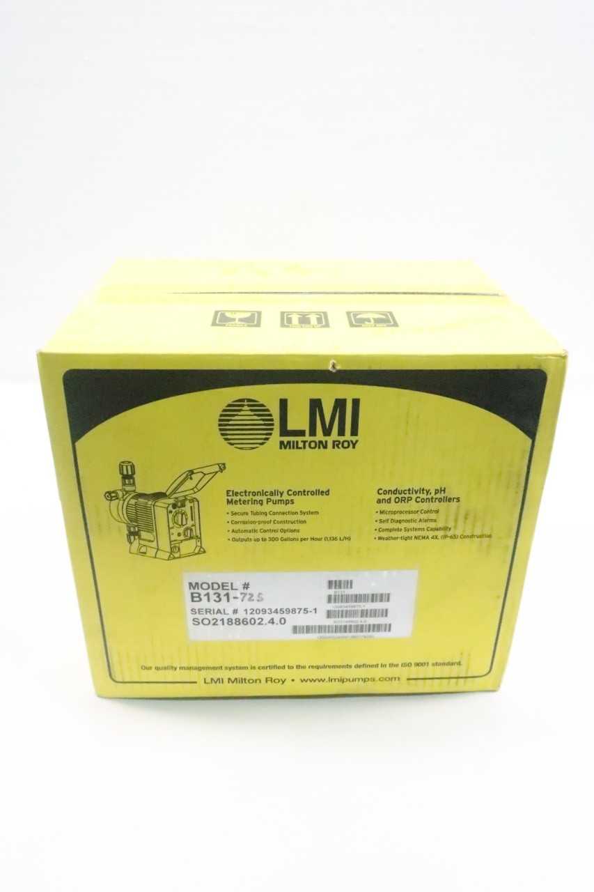 LMI MILTON ROY B131-72S METERING PUMP 4.5GPH 50PSI 120V-AC - METERING PUMP LMI MILTON ROY B131-72S METERING PUMP 4.5GPH 50PSI 120V-AC - METERING PUMP