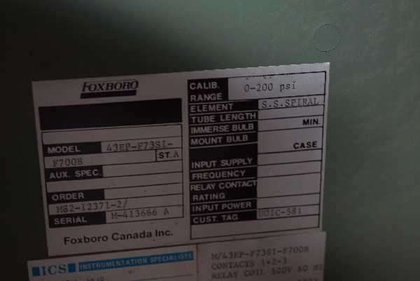FOXBORO 43EP-F7S3I PNEUMATIC CONTROLLER - MISCELLANEOUS