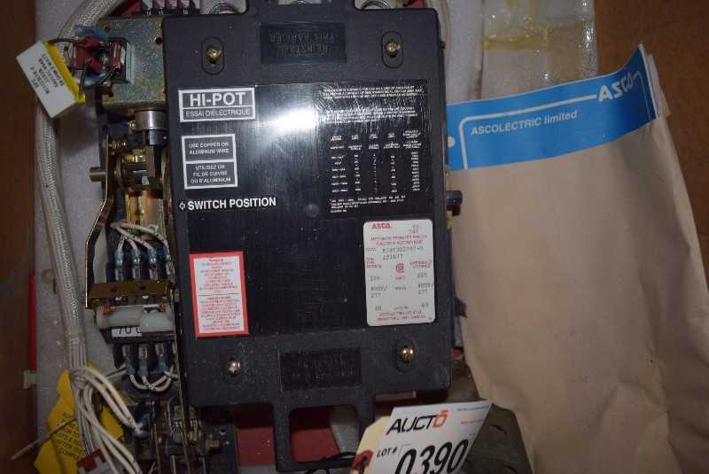 ASCO AUTOMATIC TRANSFER SWITCH E940322597-O 22A AMPS 480/270V-AC (SPARE/REPLACEMENT PART) - MISCELLANEOUS