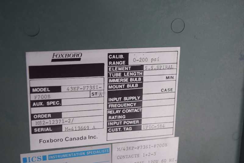 FOXBORO 43EP-F7S3I PNEUMATIC CONTROLLER - MISCELLANEOUS