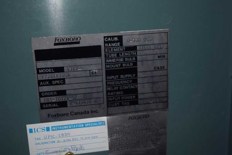 FOXBORO 43EP-F7S3I PNEUMATIC CONTROLLER - MISCELLANEOUS