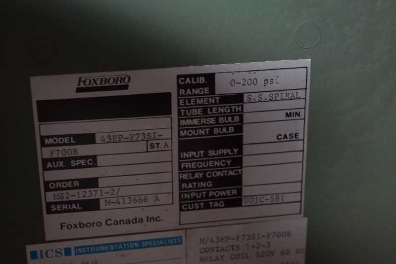 FOXBORO 43EP-F7S3I PNEUMATIC CONTROLLER - MISCELLANEOUS