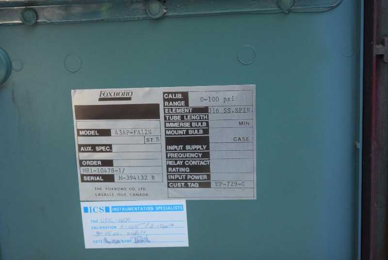 FOXBORO 43AP-FA12N PNEUMATIC CONTROLLER - MISCELLANEOUS