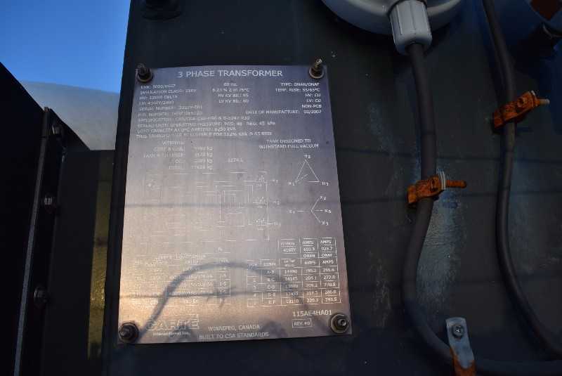 CARTE INTERNATIONAL 3 PHASE OIL FILLED TRANSFORMER TYPE ONAN/ONAF 5000/6667 KVA 13800 HV 4160 Y / 2400 LV - MISCELLANEOUS
