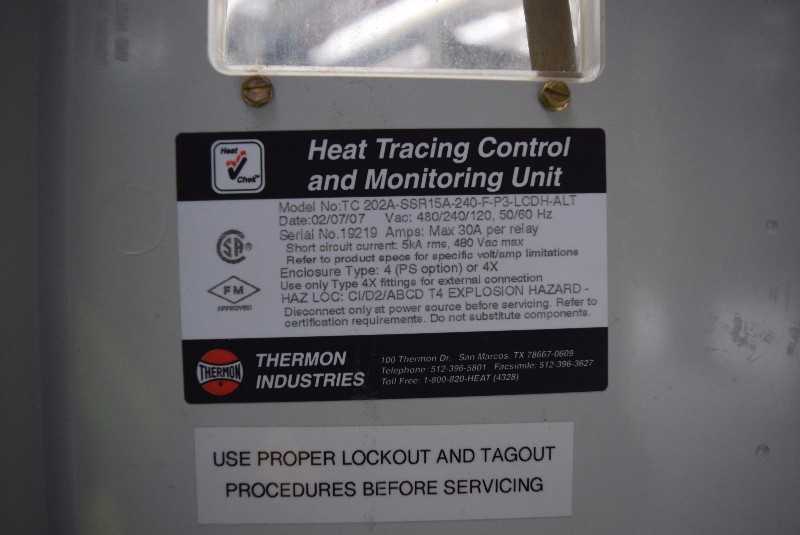 LOT OF 2 THERMON HEAT TRACING CONTROL AND MONITORING UNIT TC-202A - MISCELLANEOUS