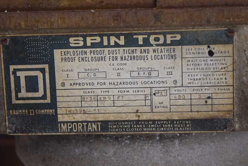 LOT 6 SQUARE D 8736-BR9 SPIN TOP EXPLOSION PROOF BREAKER DISCONNECT - MISCELLANEOUS