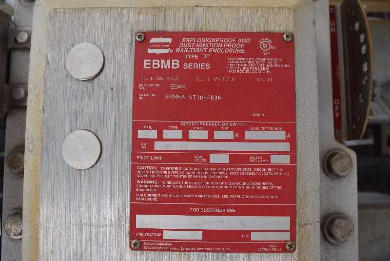 LOT OF 2 CROUSE-HINDS HFD3070 70 A EXPLOSION PROOF BREAKER DISCONNECT - MISCELLANEOUS