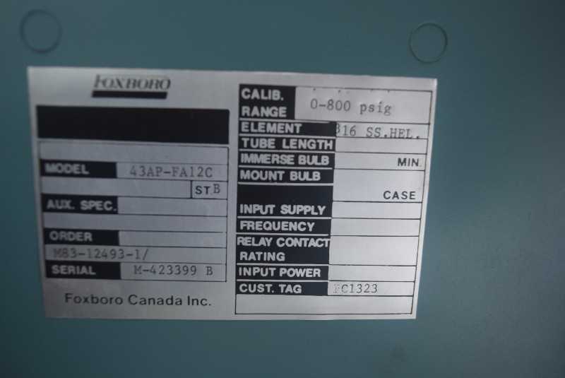 FOXBORO 43AP-FA1-2C PNEUMATIC CONTROLLER - MISCELLANEOUS