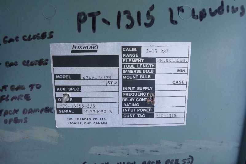 FOXBORO 43AP-FA12N PNEUMATIC CONTROLLER - MISCELLANEOUS