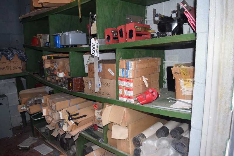 CONTENTS OF SHELVES FUSES TRANSFORMERS PANELMETERS ABB WESTINGHOUSE GE - MISCELLANEOUS
