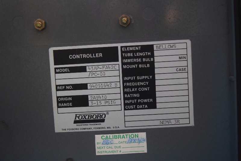 FOXBORO 43AP-FA42C PNEUMATIC CONTROLLER - MISCELLANEOUS