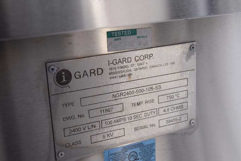 NEW I-GARD NGR2400-500-10S-SS RESISTOR BOX 2400V 500A 4.8 OHMS 5KV - MISCELLANEOUS