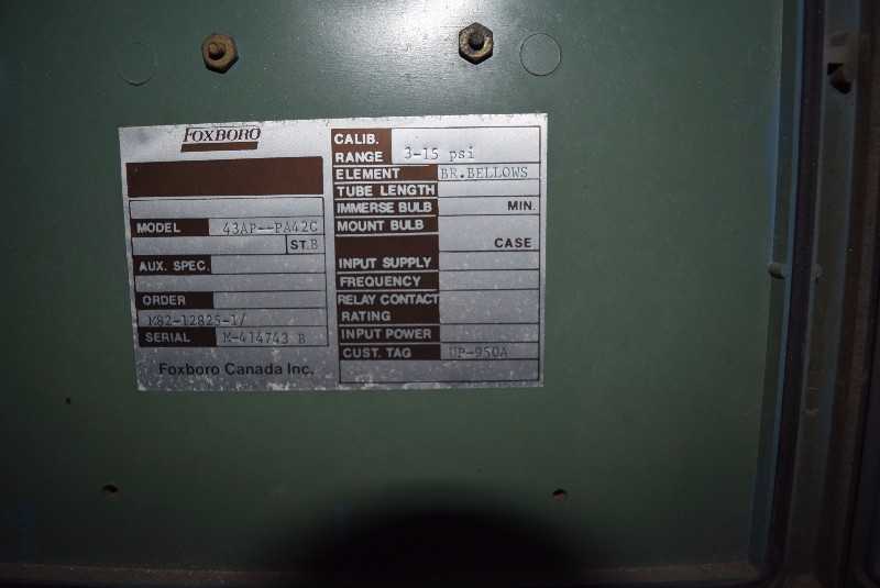 FOXBORO 43AP-PA42C PNEUMATIC CONTROLLER - MISCELLANEOUS