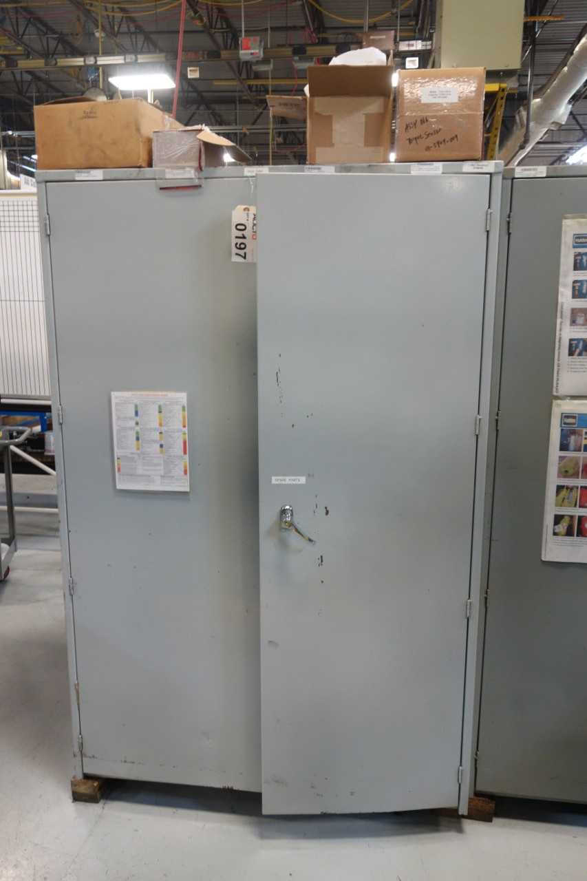 Cabinet with tubing, machine parts - TOOL STORAGE